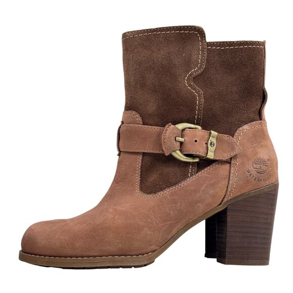 Timberland Earthkeepers Rudston Boots SZ 7 Mid Waterproof Women's Brown Pull On - Picture 4 of 11